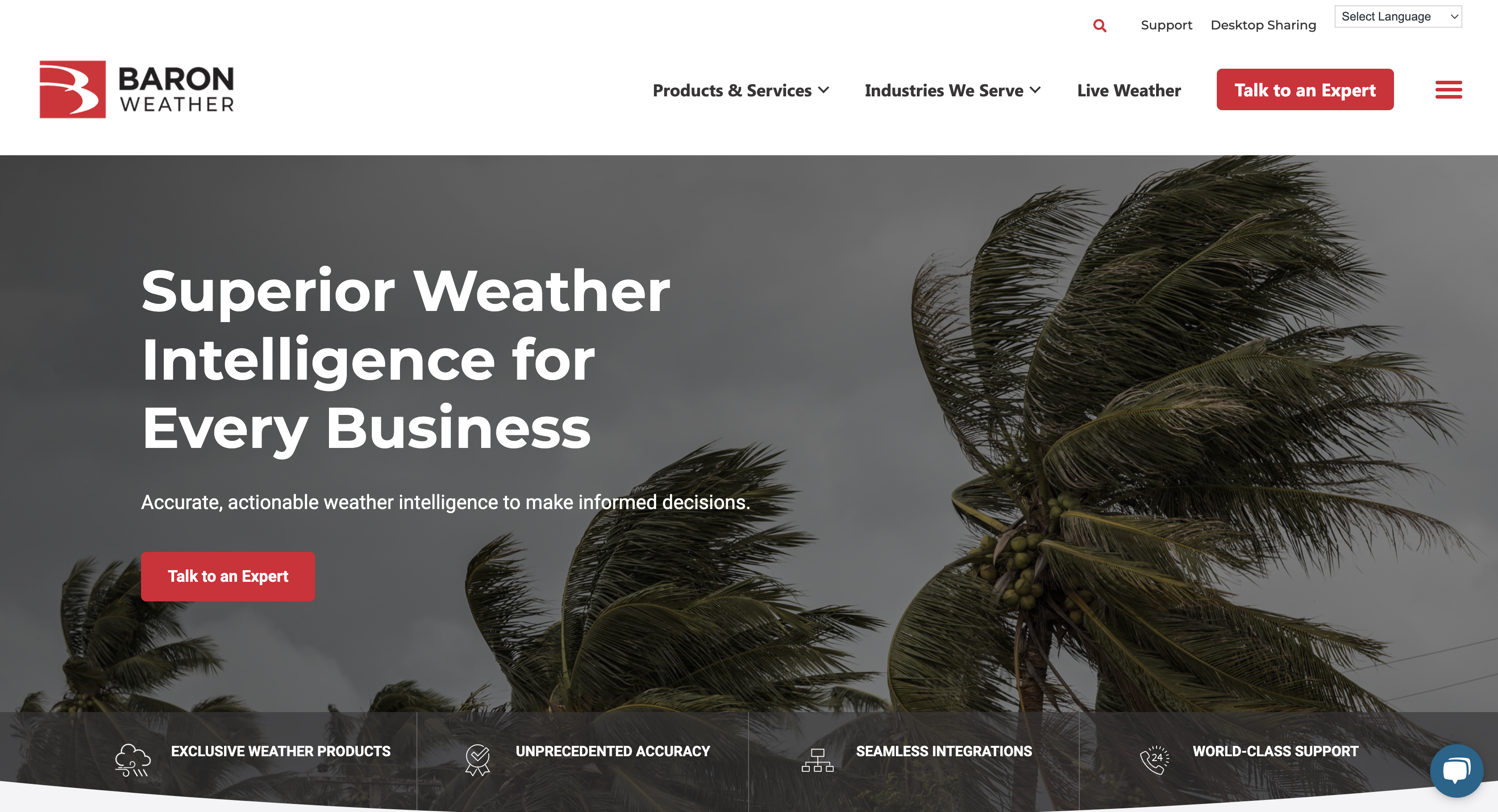 website design for baron weather